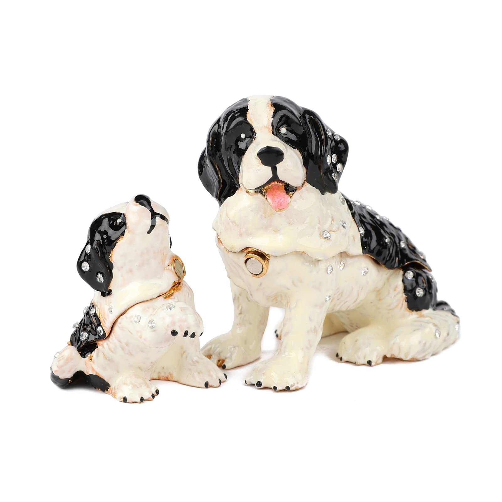 Amazon.com: Janshe Cul Cute Dog Trinket Boxes Hinged Enamel Hand